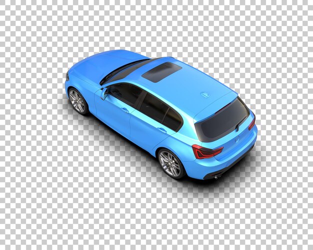 Ilustración de renderización 3D realista de un coche moderno aislado en el fondo
