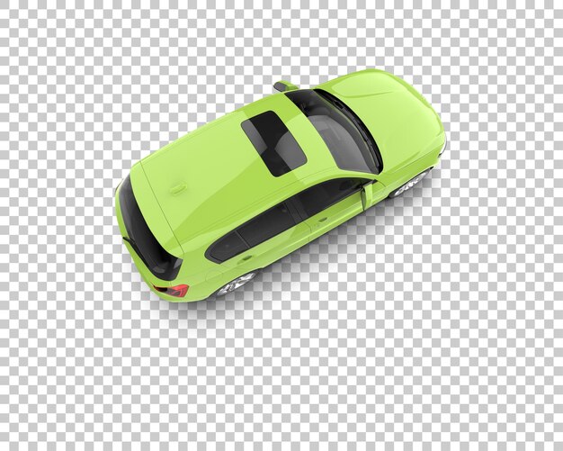 Ilustración de renderización 3D realista de un coche moderno aislado en el fondo
