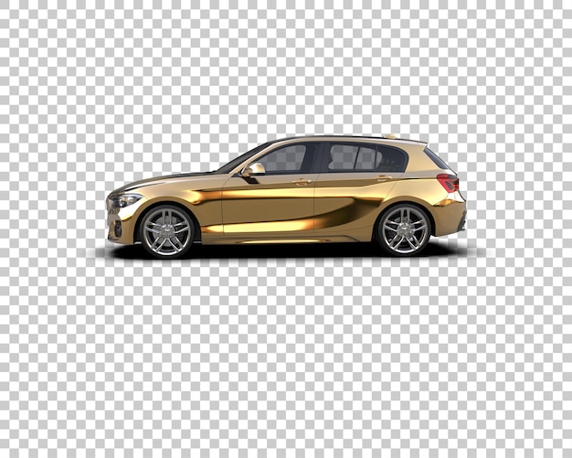 Ilustración de renderización 3D realista de un coche moderno aislado en el fondo