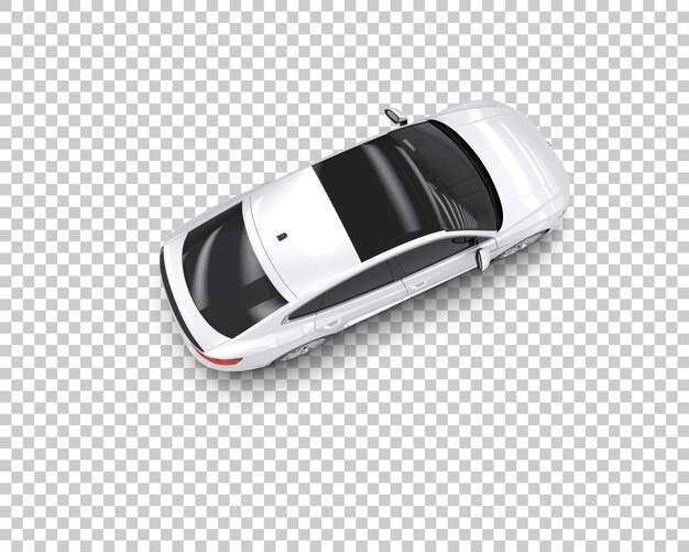 Ilustración de renderización 3D realista de un coche moderno aislado en el fondo