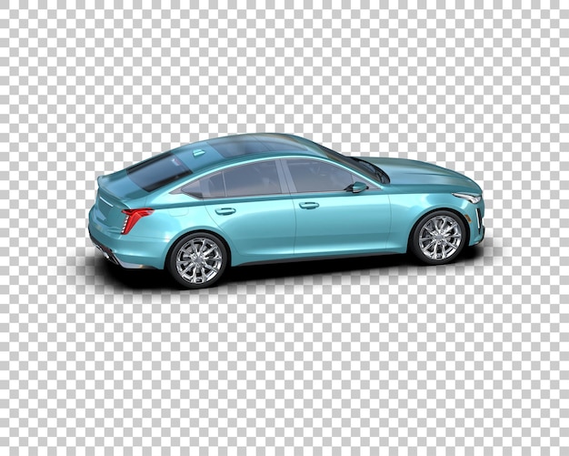 Ilustración de renderización 3D realista de un coche moderno aislado en el fondo