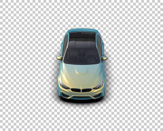 Ilustración de renderización 3D realista de un coche moderno aislado en el fondo