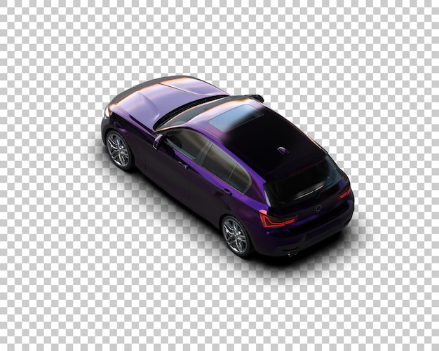 Ilustración de renderización 3D realista de un coche moderno aislado en el fondo