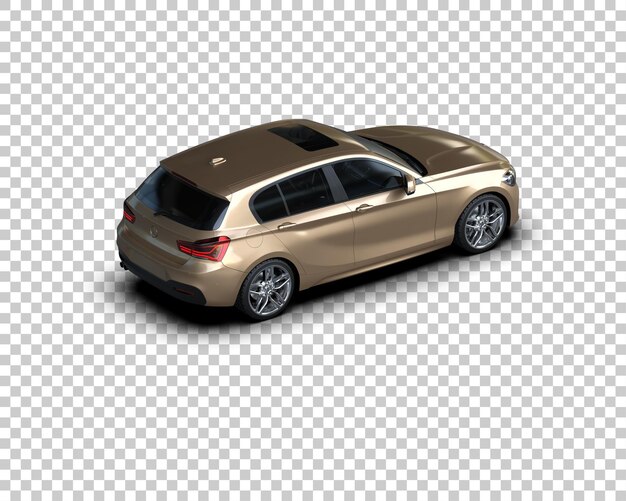 Ilustración de renderización 3D realista de un coche moderno aislado en el fondo