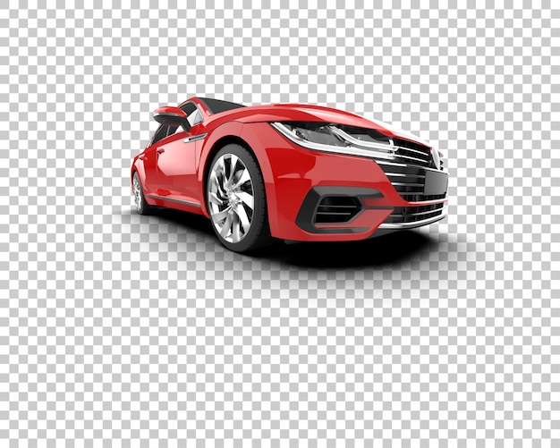 Ilustración de renderización 3D realista de un coche moderno aislado en el fondo