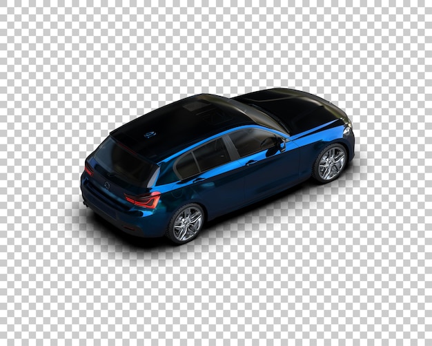 Ilustración de renderización 3D realista de un coche moderno aislado en el fondo