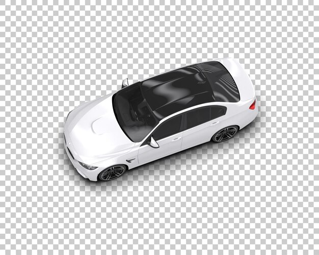 Ilustración de renderización 3D realista de un coche moderno aislado en el fondo