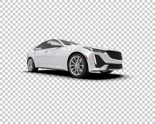 Ilustración de renderización 3D realista de un coche moderno aislado en el fondo