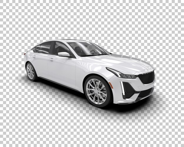 Ilustración de renderización 3D realista de un coche moderno aislado en el fondo