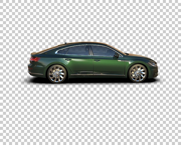 Ilustración de renderización 3D realista de un coche moderno aislado en el fondo