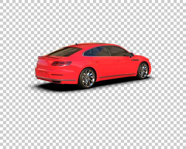 Ilustración de renderización 3D realista de un coche moderno aislado en el fondo