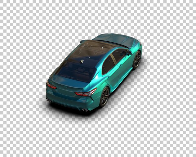 Ilustración de renderización 3D realista de un coche moderno aislado en el fondo
