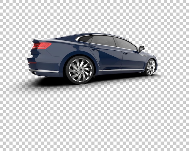 Ilustración de renderización 3D realista de un coche moderno aislado en el fondo
