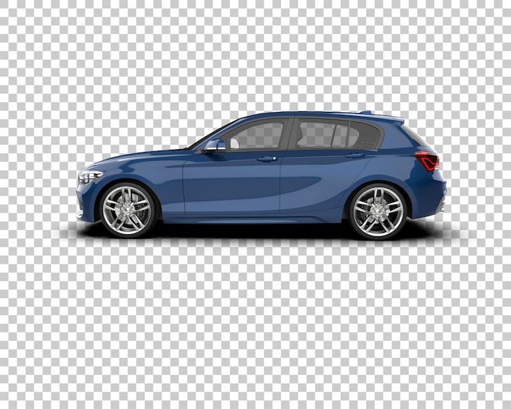 PSD ilustración de renderización 3d realista de un coche moderno aislado en el fondo