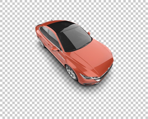 Ilustración de renderización 3D realista de un coche moderno aislado en el fondo