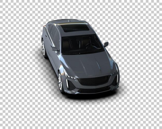 Ilustración de renderización 3D realista de un coche moderno aislado en el fondo