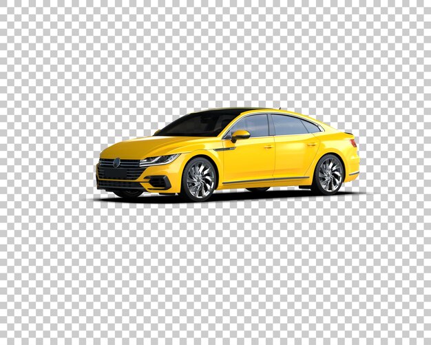 Ilustración de renderización 3D realista de un coche moderno aislado en el fondo