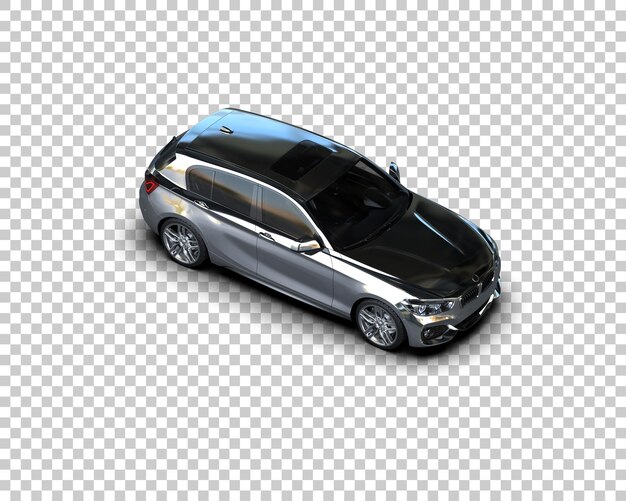 Ilustración de renderización 3D realista de un coche moderno aislado en el fondo