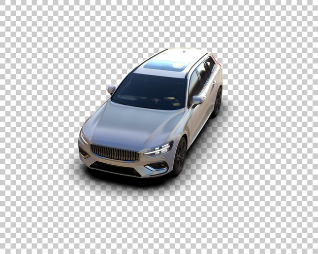 Ilustración de renderización 3D realista de un coche moderno aislado en el fondo