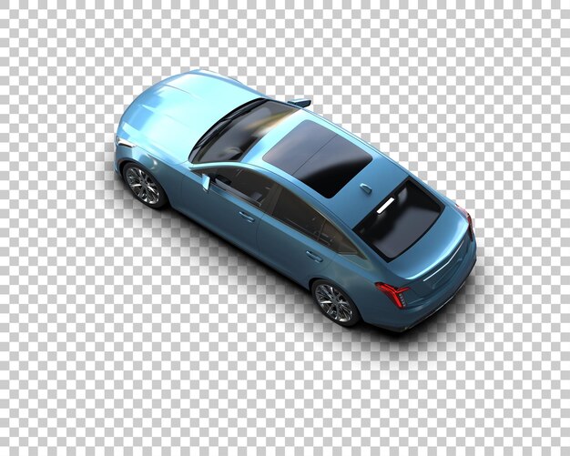 Ilustración de renderización 3D realista de un coche moderno aislado en el fondo