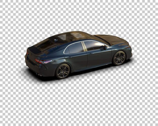 Ilustración de renderización 3D realista de un coche moderno aislado en el fondo