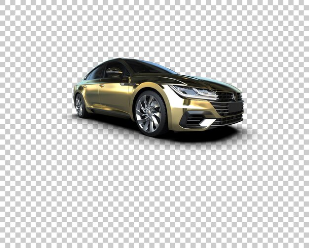 Ilustración de renderización 3D realista de un coche moderno aislado en el fondo