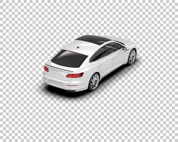 Ilustración de renderización 3D realista de un coche moderno aislado en el fondo