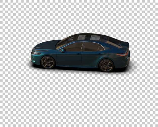 Ilustración de renderización 3D realista de un coche moderno aislado en el fondo