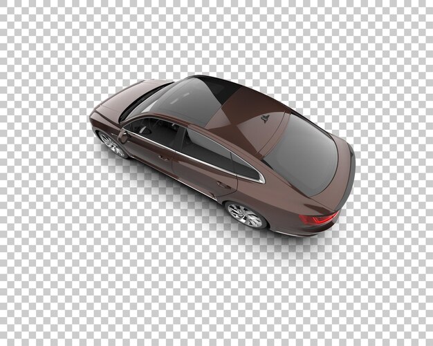 Ilustración de renderización 3D realista de un coche moderno aislado en el fondo