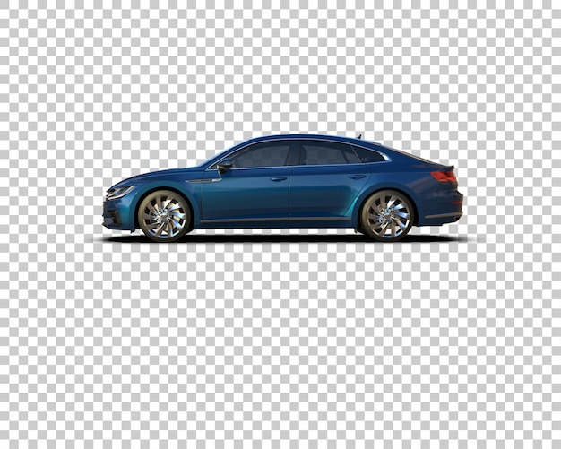 Ilustración de renderización 3D realista de un coche moderno aislado en el fondo