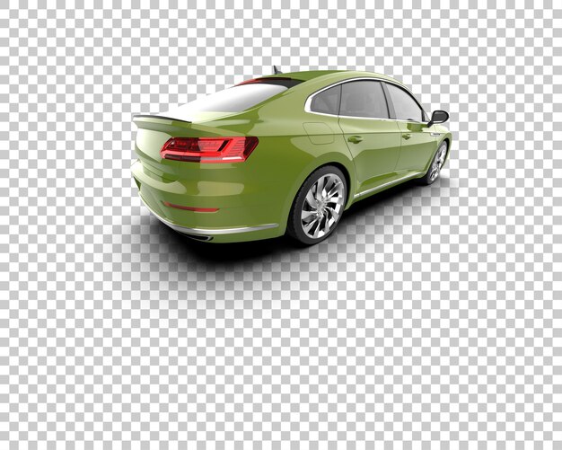 Ilustración de renderización 3D realista de un coche moderno aislado en el fondo
