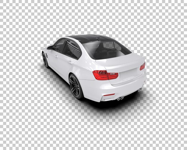 Ilustración de renderización 3D realista de un coche moderno aislado en el fondo