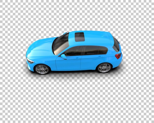 Ilustración de renderización 3D realista de un coche moderno aislado en el fondo