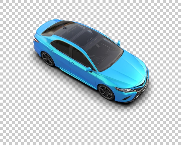 Ilustración de renderización 3D realista de un coche moderno aislado en el fondo