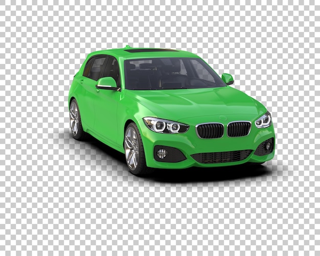 Ilustración de renderización 3D realista de un coche moderno aislado en el fondo