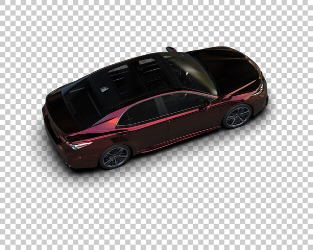 Ilustración de renderización 3D realista de un coche moderno aislado en el fondo