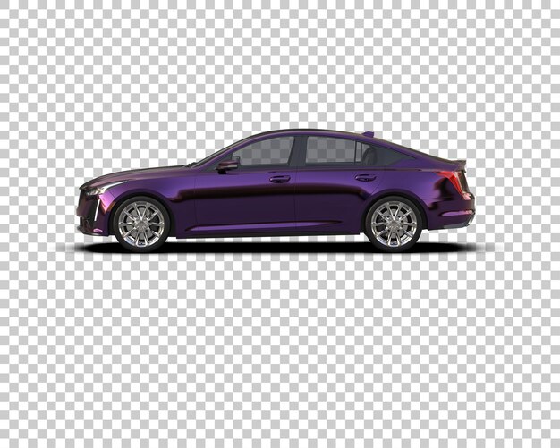 Ilustración de renderización 3D realista de un coche moderno aislado en el fondo