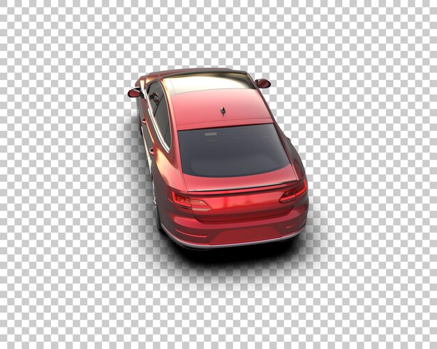 Ilustración de renderización 3D realista de un coche moderno aislado en el fondo