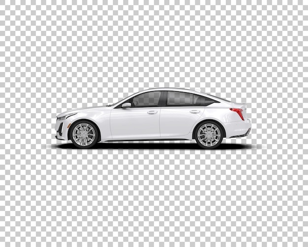 Ilustración de renderización 3D realista de un coche moderno aislado en el fondo