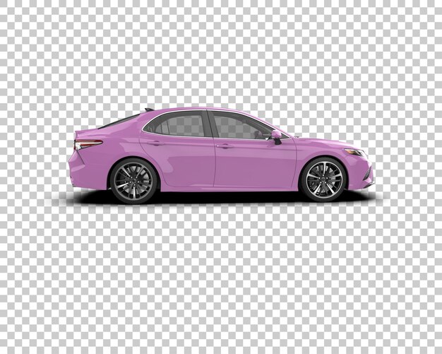 Ilustración de renderización 3D realista de un coche moderno aislado en el fondo