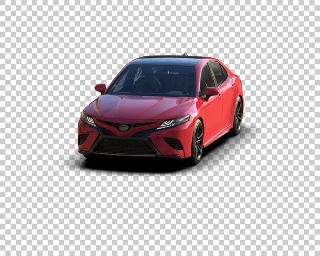 Ilustración de renderización 3D realista de un coche moderno aislado en el fondo