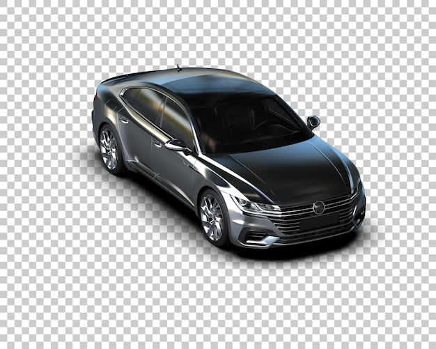 Ilustración de renderización 3D realista de un coche moderno aislado en el fondo