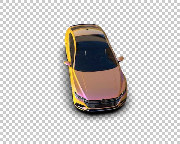 Ilustración de renderización 3D realista de un coche moderno aislado en el fondo