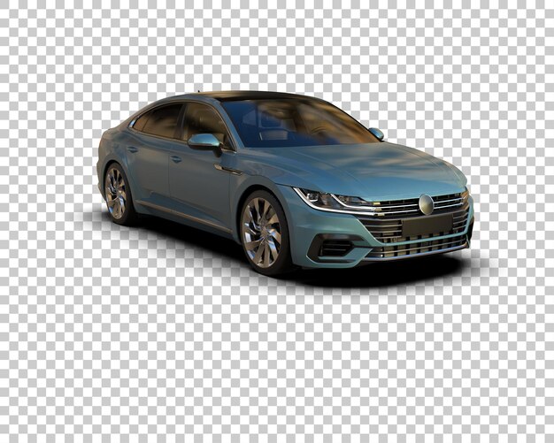 Ilustración de renderización 3D realista de un coche moderno aislado en el fondo