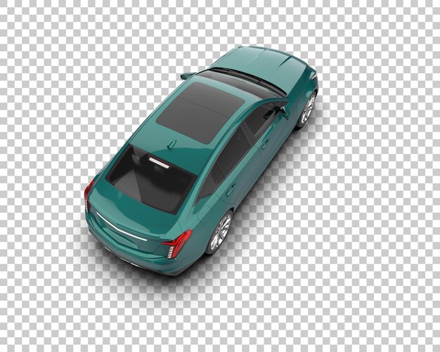 Ilustración de renderización 3D realista de un coche moderno aislado en el fondo