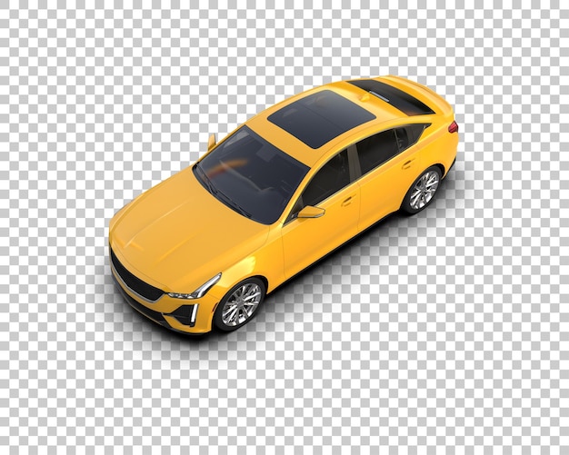 Ilustración de renderización 3D realista de un coche moderno aislado en el fondo