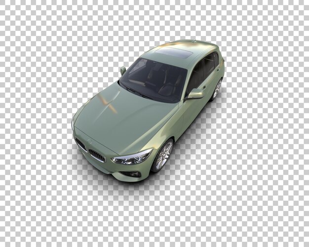 Ilustración de renderización 3D realista de un coche moderno aislado en el fondo