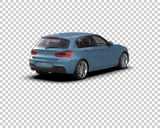 Ilustración de renderización 3D realista de un coche moderno aislado en el fondo