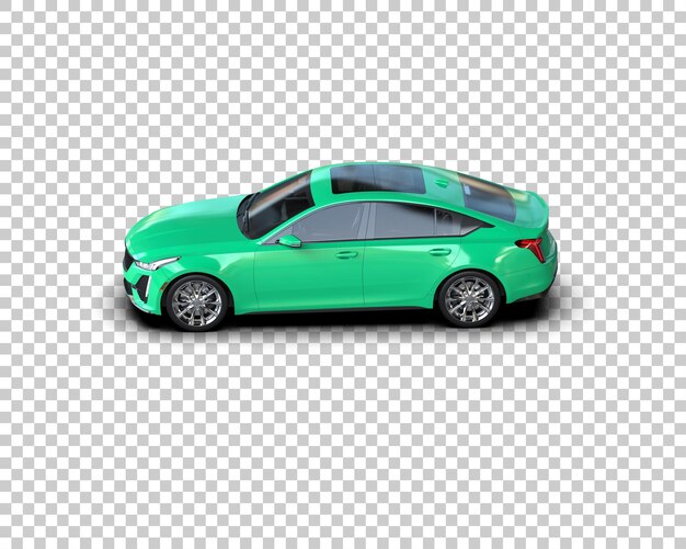 Ilustración de renderización 3D realista de un coche moderno aislado en el fondo
