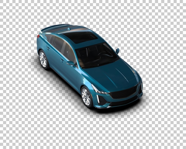 Ilustración de renderización 3D realista de un coche moderno aislado en el fondo